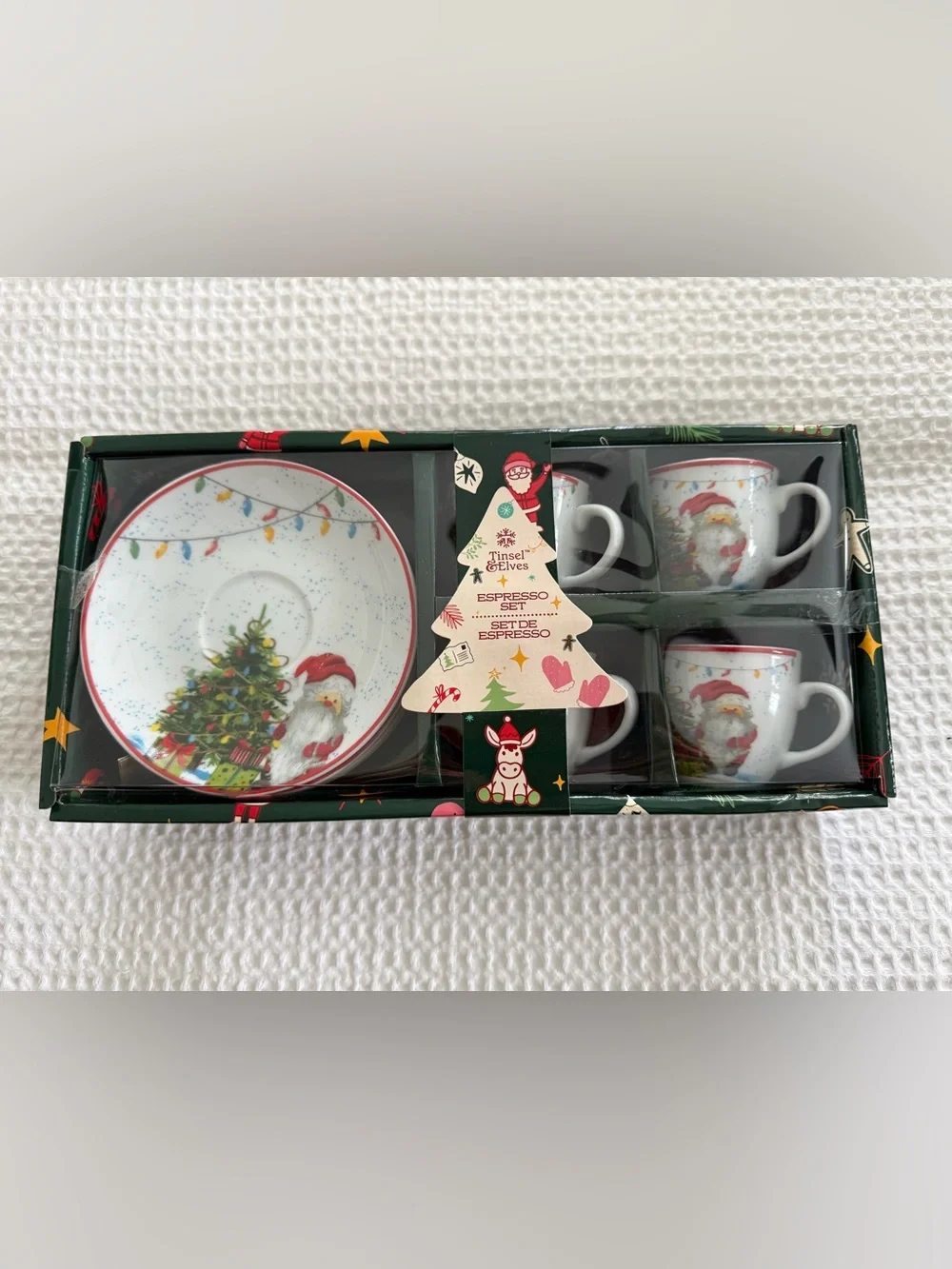 Holiday Santa Espresso Set - Festive Red & Green